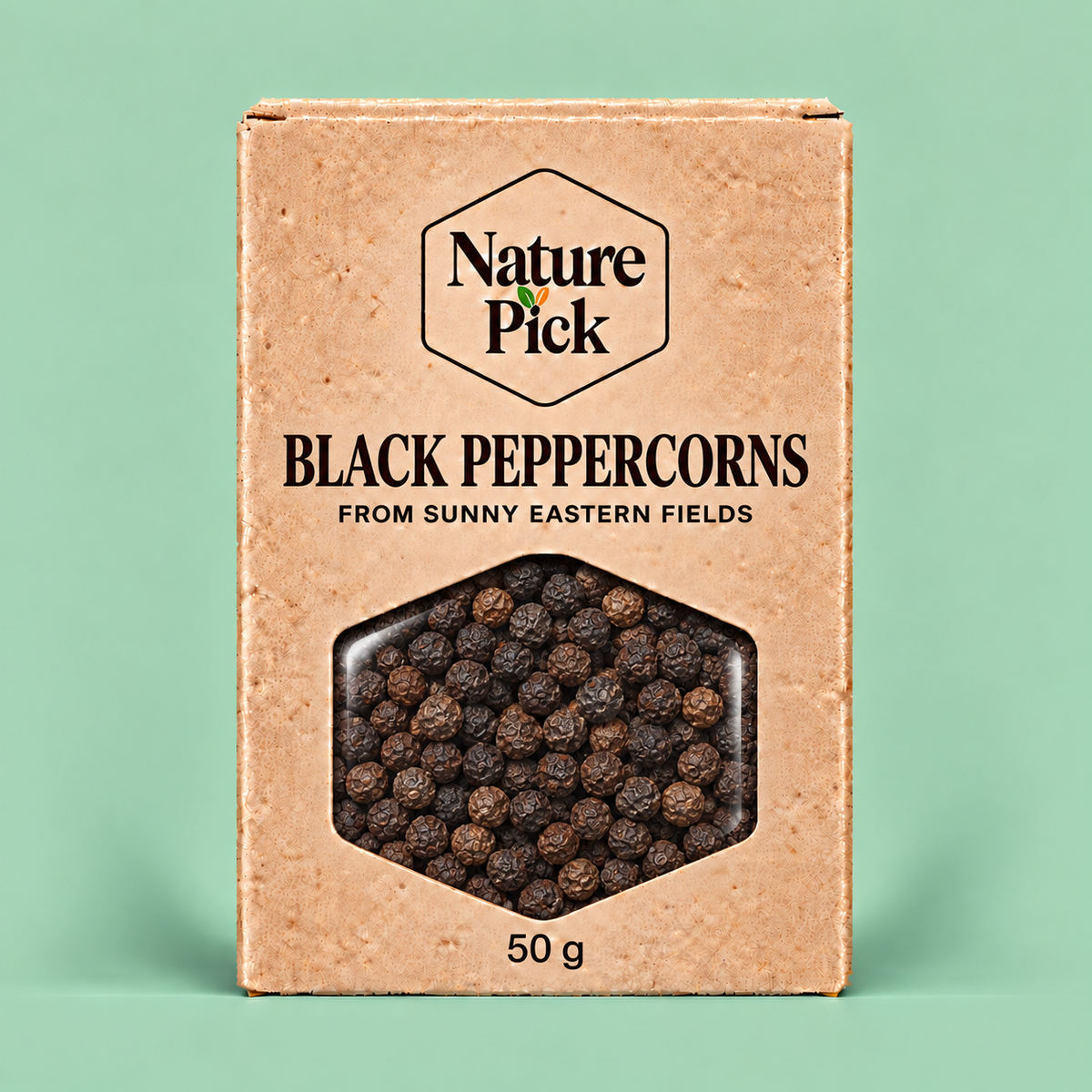 Whole black peppercorns