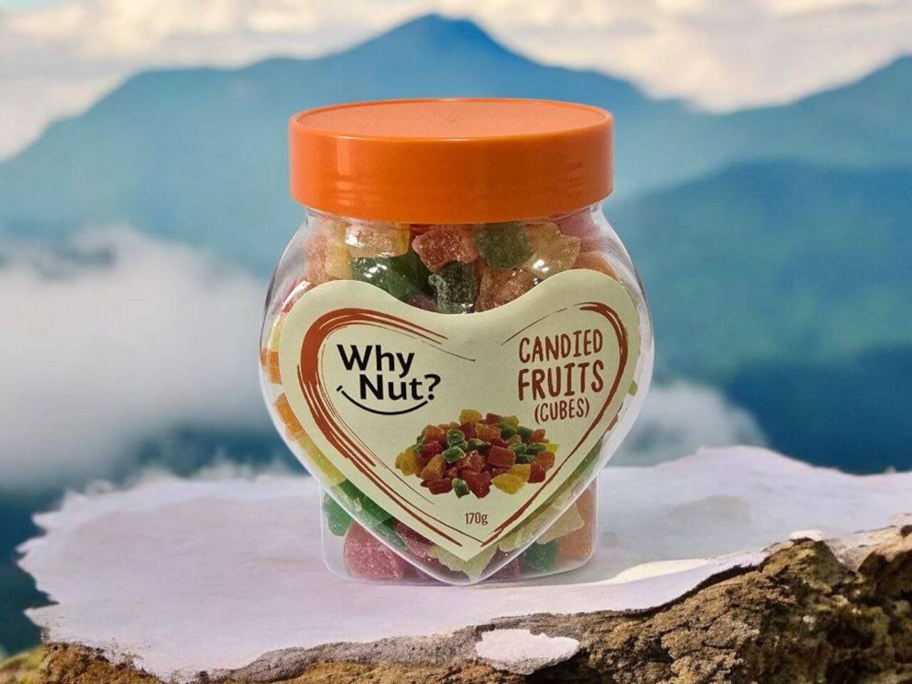 Delicious sockrade fruit pieces by Nature Pick Market, featuring naturally dried pineapple cubes coated in sugar syrup, perfect for snacking or adding to cereals and sweets.